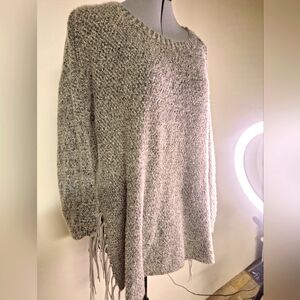 Katsutii Grey Sweater W/Tassels on Side Size Med